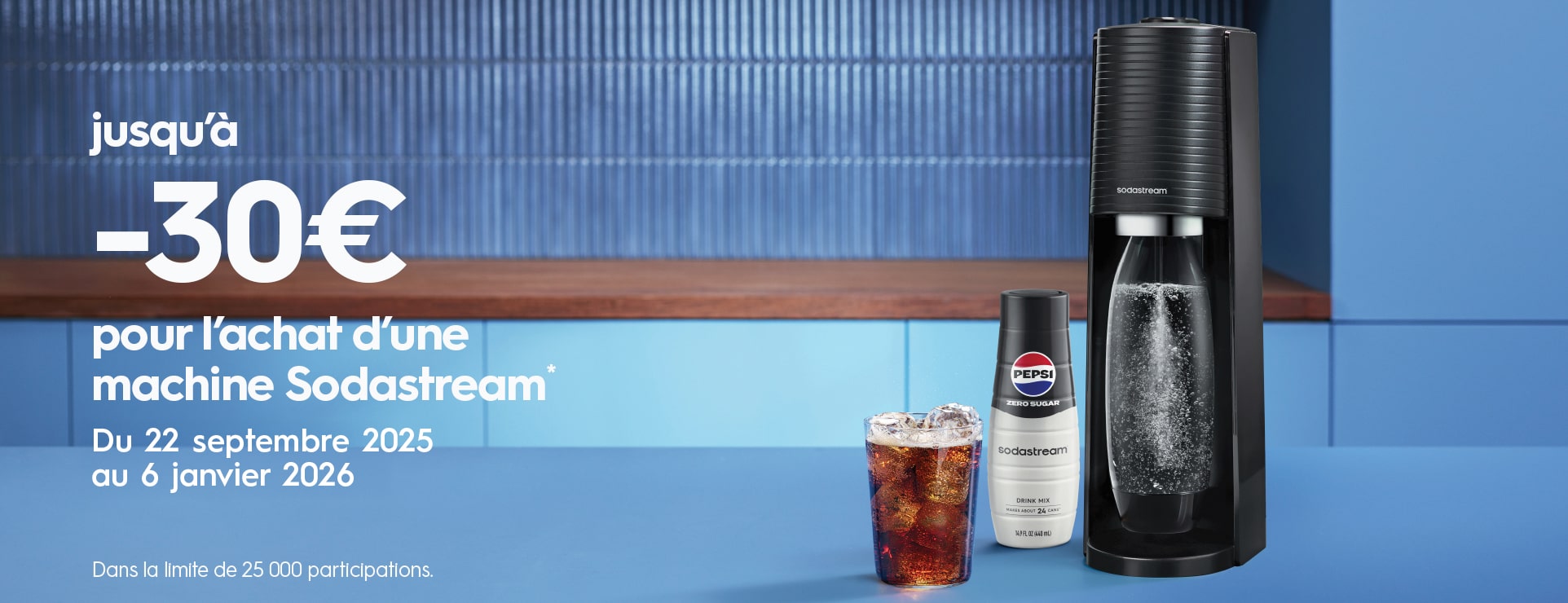 Jusqu'à moins 30 euros pour l'achat d'une machine sodastream